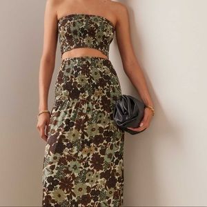 SIR Constantine Ruched Cropped Top and Maxi Skirt